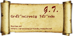 Grünczveig Tünde névjegykártya